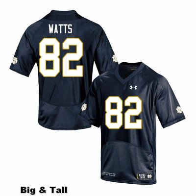 Notre Dame Fighting Irish Men's Xavier Watts #82 Navy Under Armour Authentic Stitched Big & Tall College NCAA Football Jersey ZFN8799YL